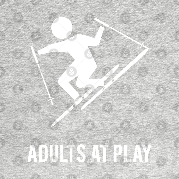 Skiing Adults At Play by ice dyed